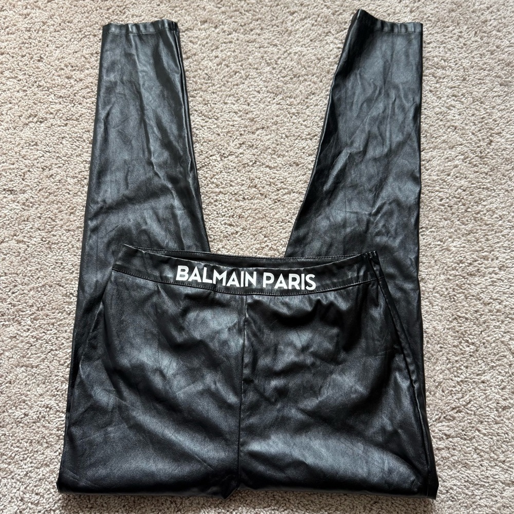 Black Synthetic Leather Pants Size Small